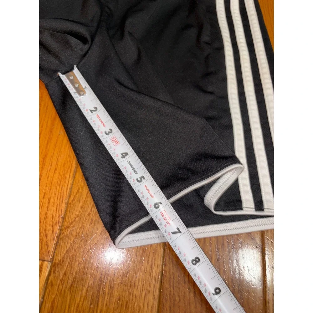 Adidas Boys ClimaCool Athletic Soccer Shorts Black White‎ Stripes Size Medium M